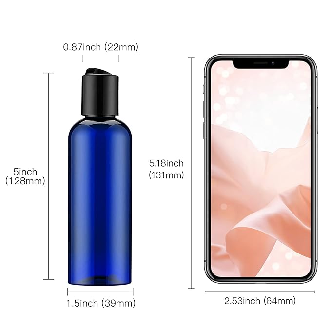 Owlyee Travel Bottles for Toiletries 3.4 oz - Travel Size Containers for Shampoo Plastic - Small Empty Lotion Squeeze Bottle for Liquid TSA Approved - Leak Proof Mini Conditioner Refillable Blue 100ml