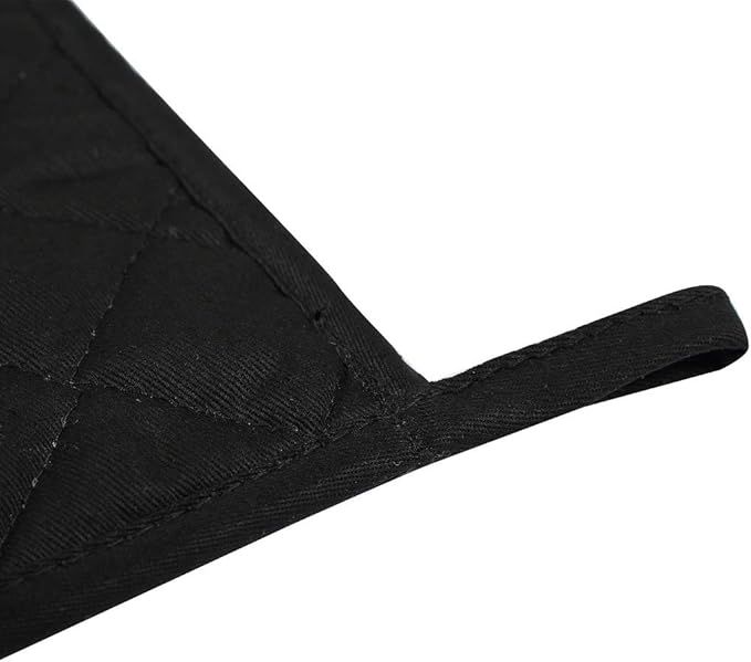 Lifaith 6 Pack Potholders Kitchen Pot Holders Set,Cotton Pot Holders for Kitchen 7 inch hot Pads,Heat Resistant Hot Pads for Cooking and Baking Black