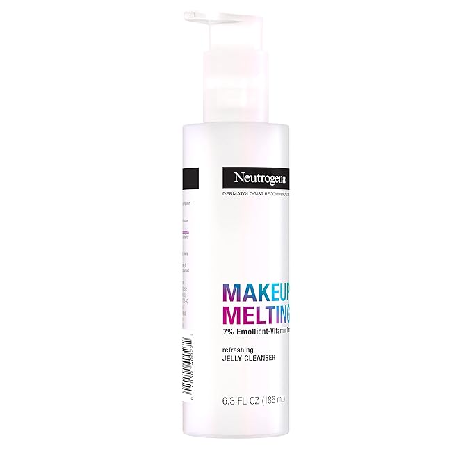 Neutrogena Makeup Melting Refreshing Jelly Cleanser, 7% Emollient-Vitamin Complex, Gentle Face & Eye Makeup Remover to Melt Stubborn Makeup, Cleanse & Condition Skin, Oil-Free, 6.3 fl. oz (Pack of 2)