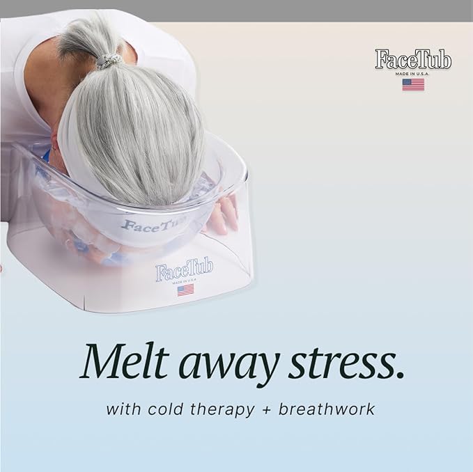 The FaceTub Face Cold Plunge with Breathing Tube, Face Ice Bowl for Cold Therapy to Support Skin Health & Relaxation, Cold Water Face Tub, Vagus Nerve Stimulator Made in the USA