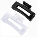 MAORULU Hair Claw Clips for Thick Hair, Large Hair Clips for Women and Girls, Strong Hold Banana Clips, Black&Clear 2Pcs