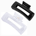 MAORULU Hair Claw Clips for Thick Hair, Large Hair Clips for Women and Girls, Strong Hold Banana Clips, Black&Clear 2Pcs