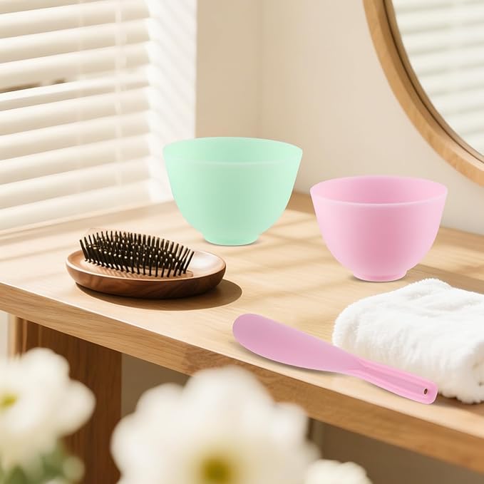 Multicolor Silicone Mixing Bowls Facial Mask Serve Bowl Cosmetic Beauty Tool with Stirring Sticks for Skincare DIY Craft Home Salon - 12 Pcs