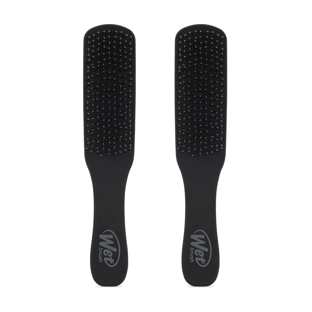 Wet Brush Detangling Hair Brush for Men, Black, Stimulates Scalp & Beard for Fuller Stronger Hair, Intelliflex Detangler Help Bristles Promote Growth & Protect from Breakage, Pain-Free (Pack of 2)