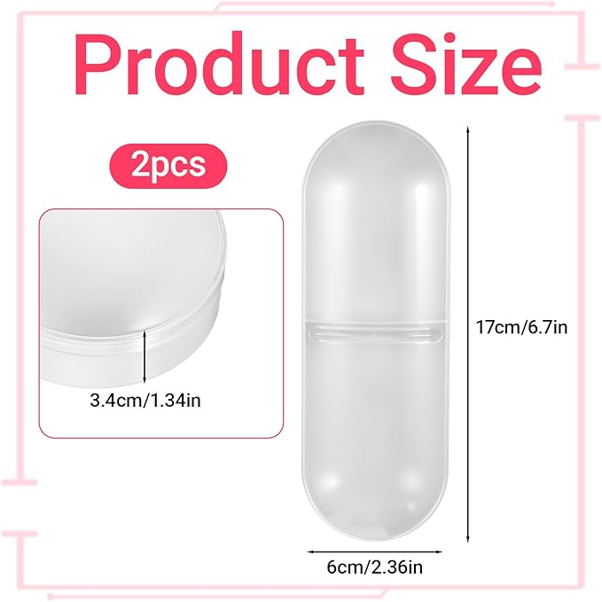 Eldraqth 2 Pcs Travel Qtips Case with Dustproof Lid Portable Small Dental Floss Holder Cotton Pad Holder Clear Plastic Cotton Swab Makeup Pads Storage