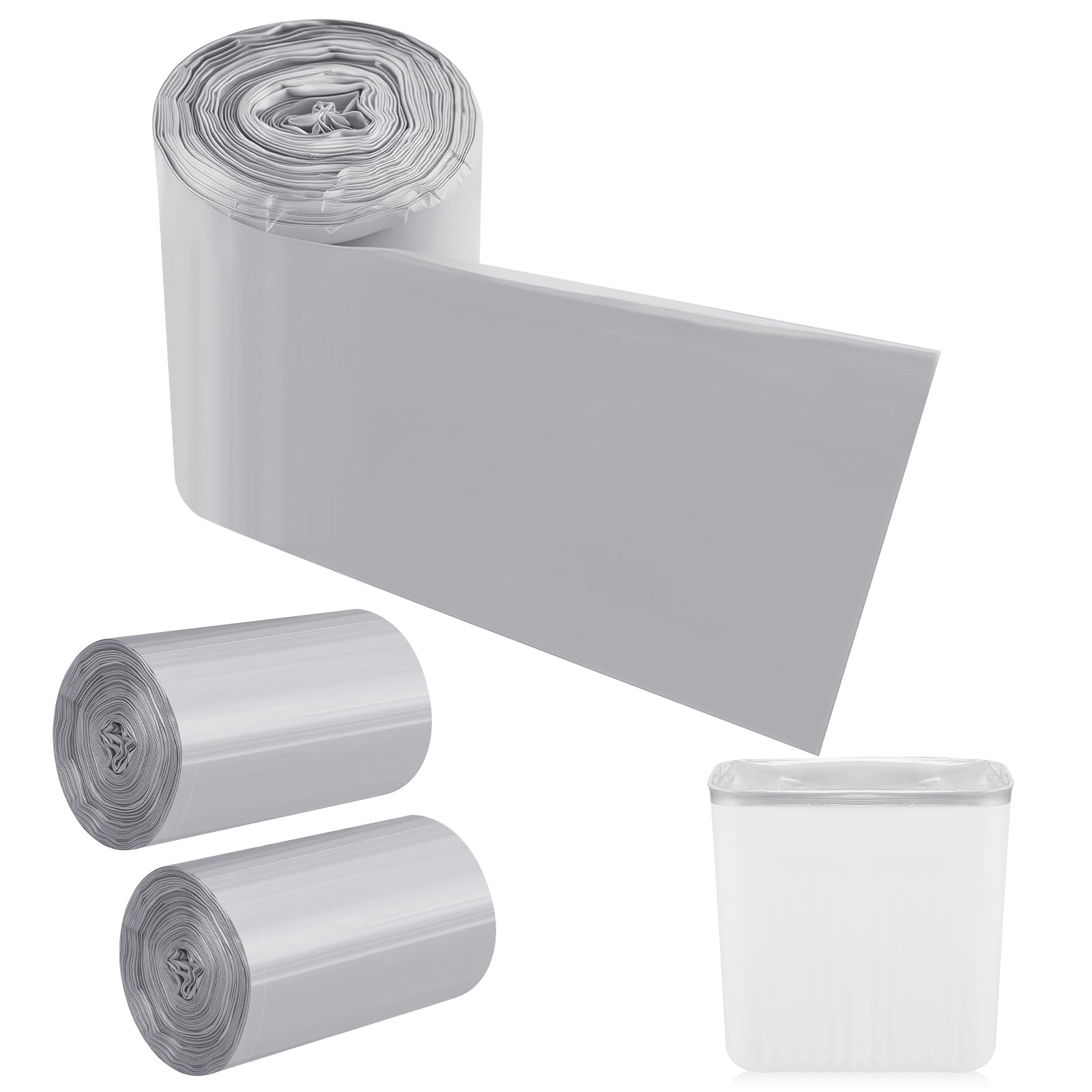 Maxdot 2 Roll 50 Bags Sanitary Napkin Disposal Receptacle Liner Surface Mount Feminine Hygiene Liner Plastic Bags for Wall Mountable Receptacles or Bin, Bathroom, Commercial, Restroom, 12 x 16 Inch