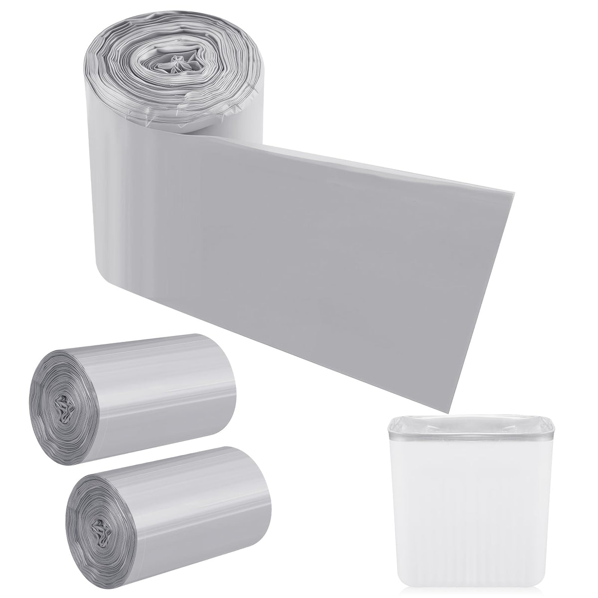 Maxdot 2 Roll 50 Bags Sanitary Napkin Disposal Receptacle Liner Surface Mount Feminine Hygiene Liner Plastic Bags for Wall Mountable Receptacles or Bin, Bathroom, Commercial, Restroom, 12 x 16 Inch