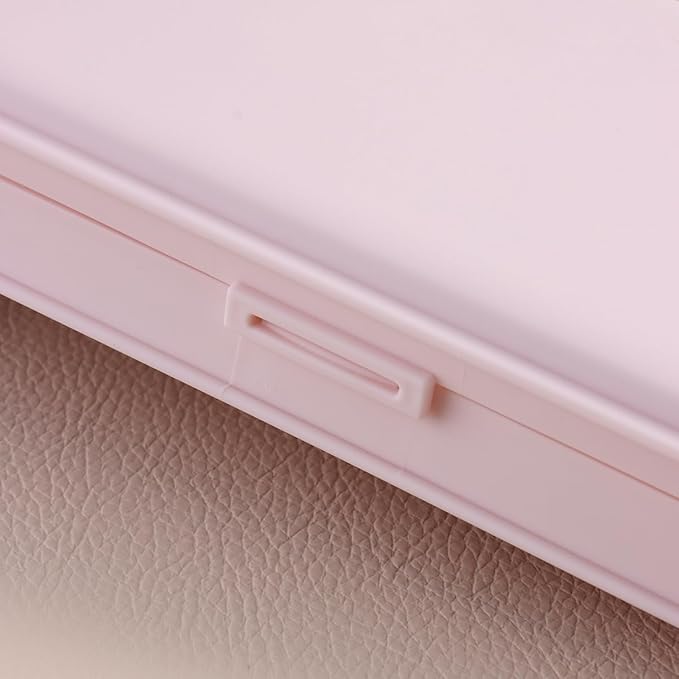 FSpronail Nail Art Tool Storage Box, Plastic Manicure Tool Box, Manicure Efile Accessories Drill Kit Case, Beauty tool Case, Tweezers Container, Travel Salon Home, Nail Implement for Esthetician -Pink