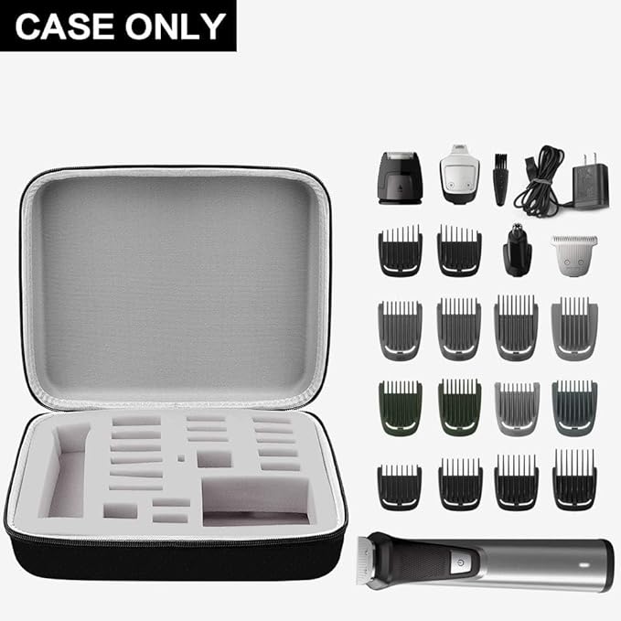 Case Compatible with Philips for Norelco Multigroom Series 7000 5000 Men's Grooming Kit with Trimmer MG7750/49 MG7910/49 MG9510/60. Storage Holder for Attachment Trimmer & Accessories (Box Only)
