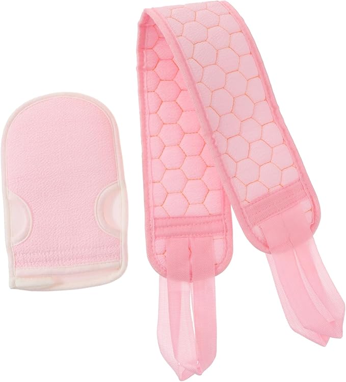 LIFKOME 2pcs Exfoliating Bath Strap Scrubber Back Cleaning Glove for Deep Cleansing and Relaxation for Spa Massages and Daily Bathing