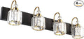 Ralbay LED Modern Vanity Lights Fixtures 4 Lights Black Vanity Lights Crystal Modern Matte Black Vanity Lights for Bathroom