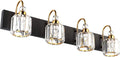 Ralbay LED Modern Vanity Lights Fixtures 4 Lights Black Vanity Lights Crystal Modern Matte Black Vanity Lights for Bathroom
