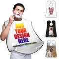 Personalized Custom Beard Bib Apron Design Your Photo Text Logo Beard Hair Catcher Non-Stick Beard Shave Capes for Trimming Shaving Grey