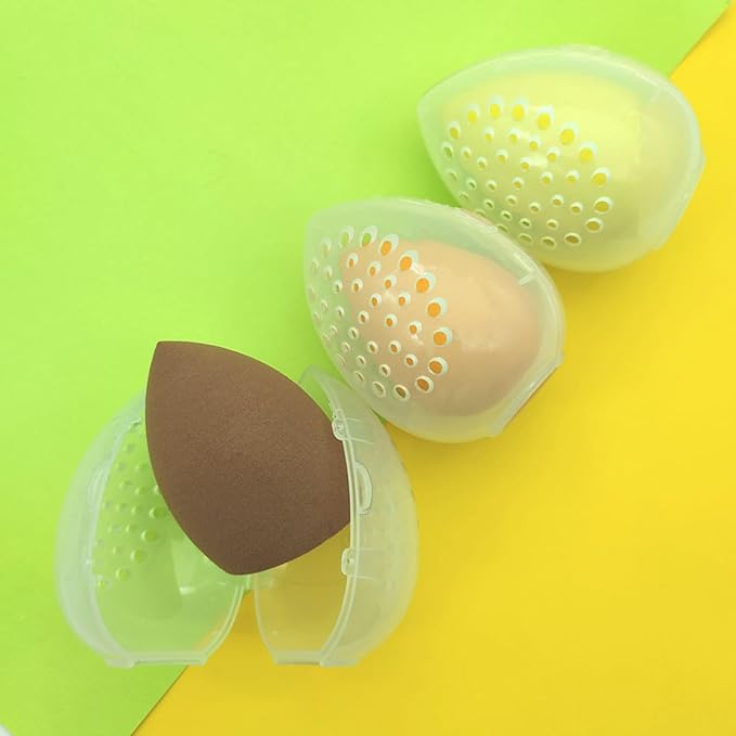 UtySty 6 Pack Makeup Sponge Holder Carring Case Storage Box Clear Hard Container Protector for Cosmetic Make Up Blending Sponges Powder Puff Beauty Egg Blenders Travel Outdoor