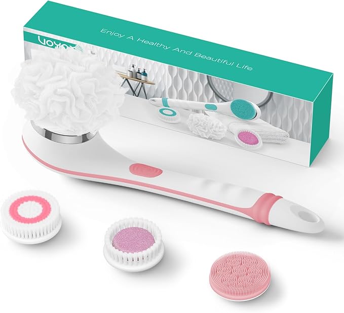 VOYOR Electric Silicone Body Scrubber, Back Brush for Shower Rechargeable