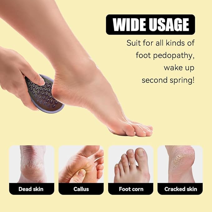 XQBX 2-in-1 Hair Removal & Foot Care Tool - Glass Nano-Crystallization Hair Eraser (Prevents Razor Bumps) + Foot Exfoliator with Debris Cup, Reusable, Compact for Gym/Travel, Unisex