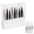 LXIANGN 8 Holes Eyelash Tweezers Holder Case for Lash Extensions, White