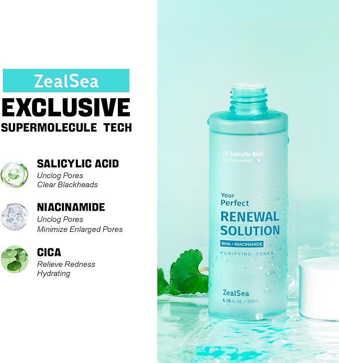 ZealSea Salicylic Acid Toner, Blackhead Remover, Pore Minimizer Oil Control