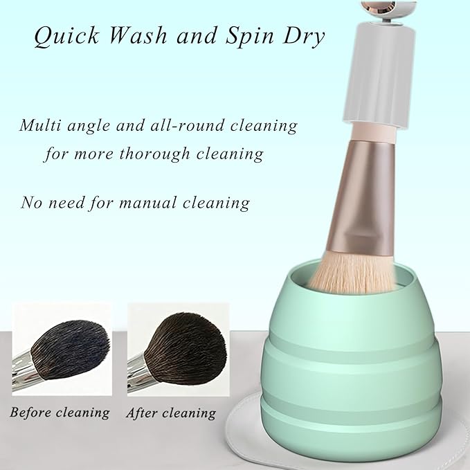 BomCot Electric Makeup Brush Cleaning Drying Machine, Portable and Efficient Cleaner with Three-Level Cleaning and Spin Drying Adjustment Functions