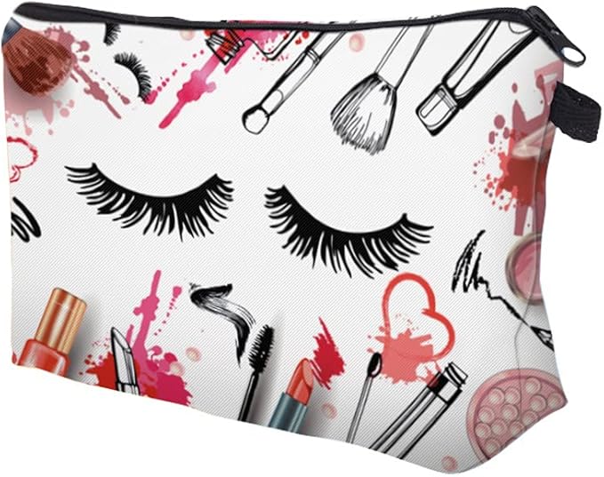 Deanfun Makeup Case Small, Cosmetic Zipper Bag Waterproof for Purse Mini, Women Cute Traveling Accessories Pouch for Ladies Thanksgiving Gifts(D2-55243)