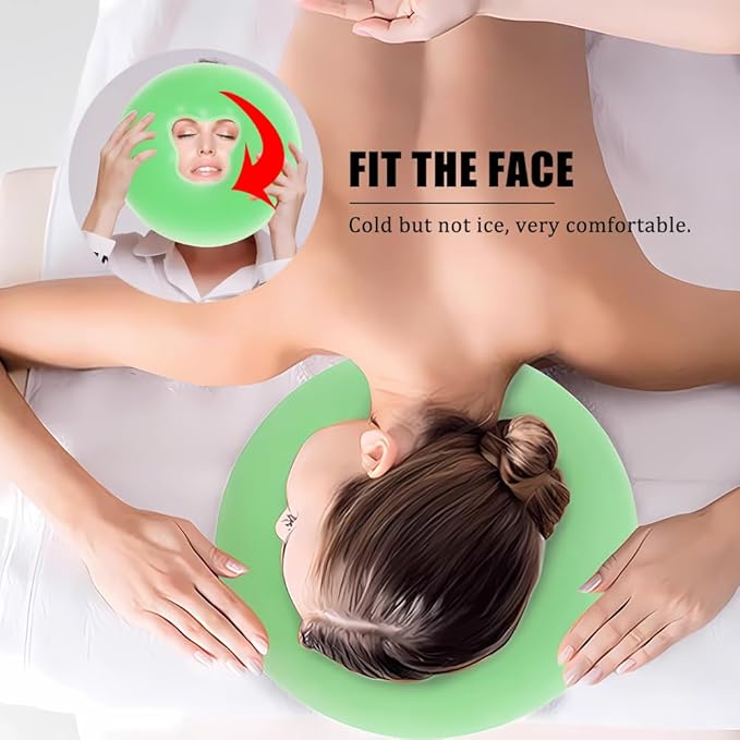 OULIGET Silicone Face Massage Pillow,SPA Beauty Face Relax Headrest,Salon Skin Care Soft Overlay Travel Head Support,Green