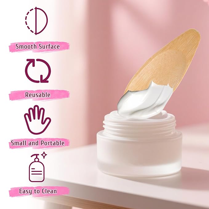 Hpmjz 8 pcs Bamboo Deodorant Cream Applicators Multi-functional Facial Applicator Portable Makeup Beauty Tools Set Bamboo Face Mask Spatula Beauty Spa Mini Spoon for Deodorant Cream Mud Cosmetic Clay