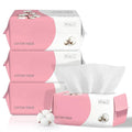 100 Count Disposable Face Towel, Ultra Soft & Thick Washcloths, Biodegradable Facial Towels for Sensitive Skin, Makeup Remover Dry Wipes, Lint-Free Towelettes for Cleansing (4 Pack)