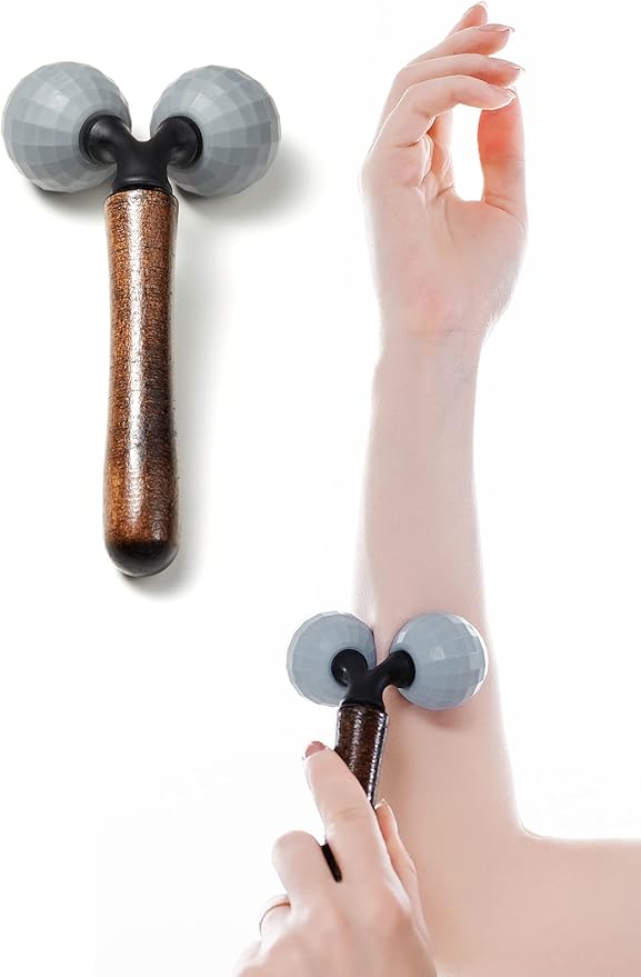Lyanxinlei Relax Massage Roller - Body Massage Tools Myofascial Trigger Points Reduce Muscle Soreness Tightness Leg Cramps for Circulation, Stress, Arthritis and Hand Pain Relief & Recovery (Grey)