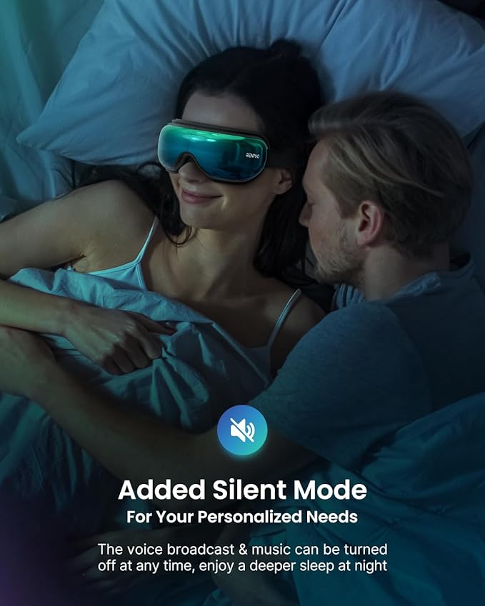 RENPHO Eye Massager with Voice Control, Heated Eye Mask, Smart Sleep Mask, Eye Care with Bluetooth Music, Birthday Gifts for Men Women, Eyeris 1V