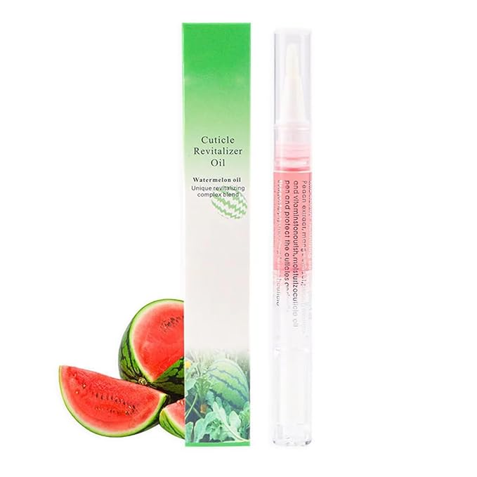 Yimart Set of 4pcs Watermelon Flavor Cuticle Revitalizer Oil Pen with Soft Brush,Nail Nutritional Cuticle Oil Pen For Anti-barb Finger Edge Nail Care Tool
