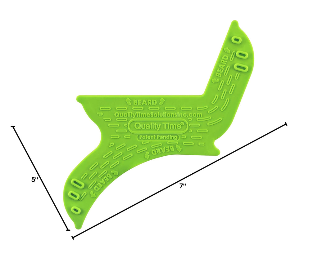 Quality Time Beard Shaping Tool Guide; Flexible Beard Guard, Do-it-Yourself, Innovative Design Template, Haircut Trimming Stencil - Beard Lineup Shaving Guide, Made in USA