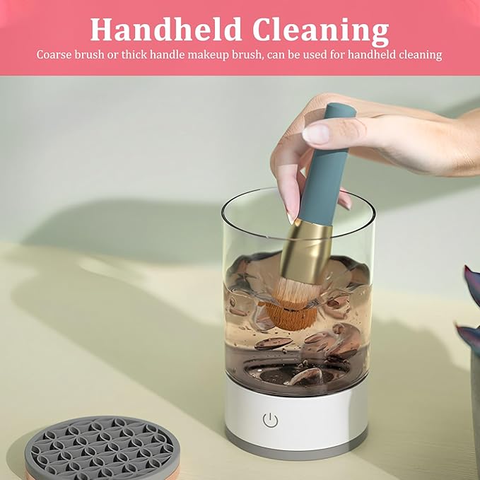 US Electric Makeup Brush Cleaner Portable Makeup Brush Cleaner Machine USB Powered Cosmetic Brush Cleaner Deep Cleaning Cosmetics Brushes Cleaning Tools for Makeup Brush 16x9x9cm(White)