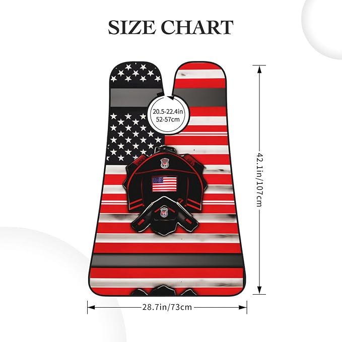 Red Stripe Firefighter Usa Flag Print Beard Bib Shaving Apron, Beard Hair Trimming Cape Gift For Dad