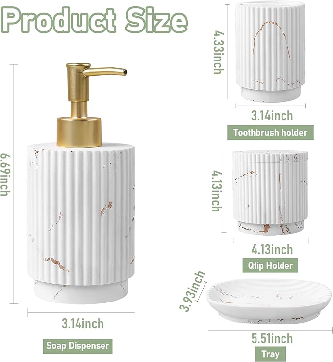 SEEYUAN 4 Pcs Bathroom Accessories Set -Toothbrush Holders Set