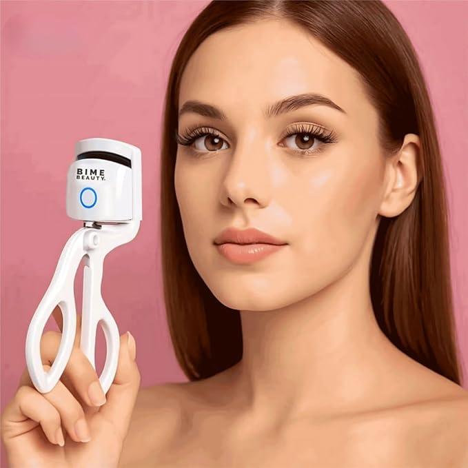 Bime Beauty Electric Heated Eyelash Curler | Electric Women Eyelash Heated Curler with Quick Heat | Rechargeable Eye lash Curler Set | Eyelash Heated Curler | Best for Eye Lashes White