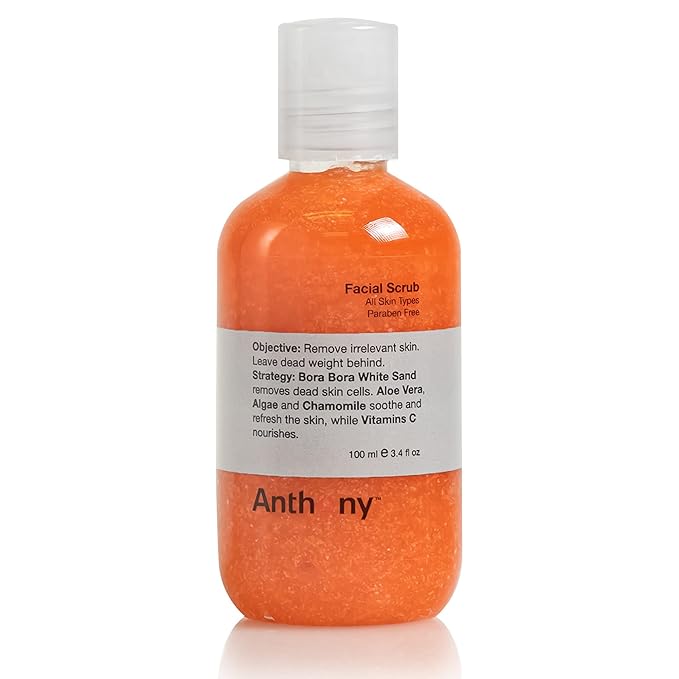 Anthony Men’s Face Scrub with Vitamin C, Facial Exfoliating Scrub and Exfoliating Face Wash for Smooth Skin, 3.4 Fl Oz