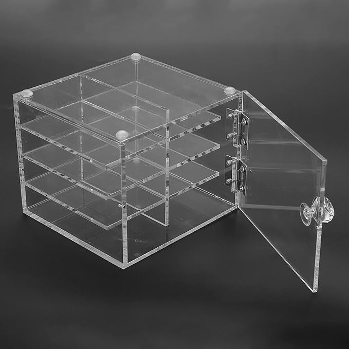Eyelash Extension Carrying Box Transparent Acrylic 8 Layer Storage Case for False Eyelashes Makeup Accessories Professional Salon Use Durable Sustainable 11.8 x 11.3 x 9.5 cm