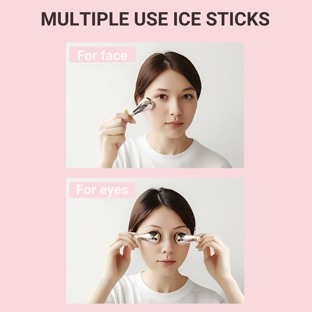 AOSHAWN Cooling Globes for Face and Eyes, Ice Globes for Facials, Stainless Steel Cryo Sticks for Women and Ladies, Skin Care Tools Spa Roller, Anti-Aging, Wrinkles and Puffiness Relief (White)