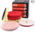 Buffing Polishing Pads, SPTA 6 Inch 150mm Body Repair Polishing Pad Set Made for 6 Inch Backing Plate, 6 Pcs Buffing Pads with Sponge, Wool and Micro-Fiber Pad Set for Car Detailing polishing Buffing