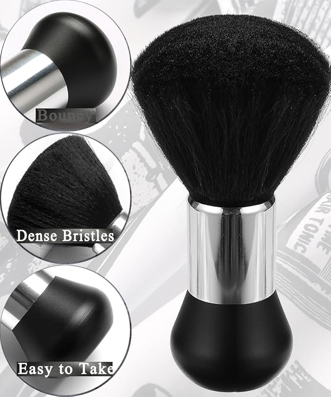 Borogo Professional Hair Cutting Cape with Neck Duster Brush, Salon Barber Cape, Hairdressing Accessories Black