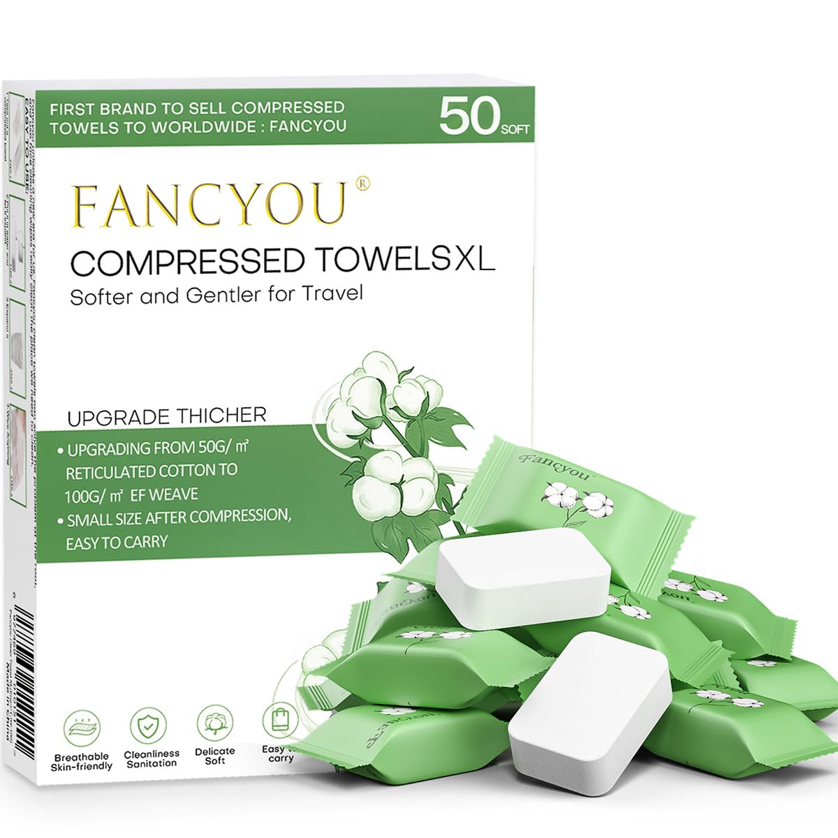 Compressed Towels Disposable Face Towel,Disposable Washcloths 20 Count