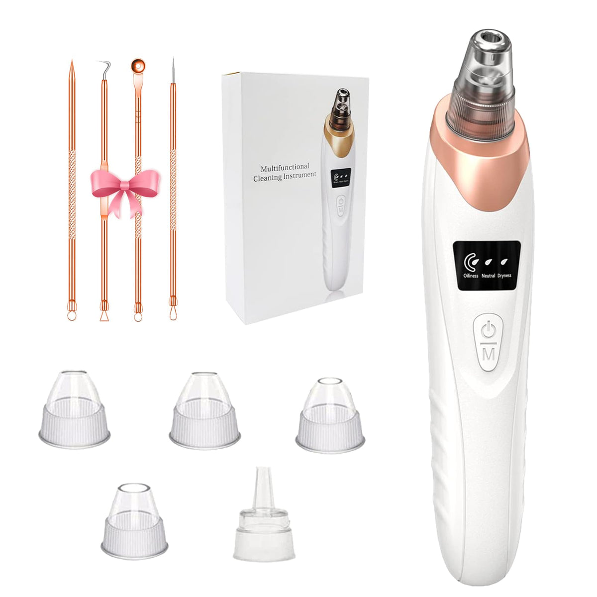 Blackhead Remover Pore Vacuum,Facial Pore Cleaner Blackhead Vacuum (Black)