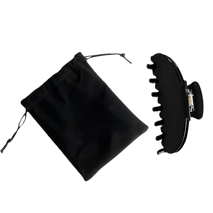 OideGuiing Durable Acetate Hair Clips - 4-Inch Black Claw Clips for Fine and Thick Hair (Black)