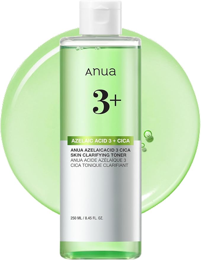 Anua Azelaic Acid 3 CICA Clarifying Toner, Daily Exfoliating Facial Toner with Salicylic, for Soothing & Skin Clarity, Sebum & Spot Care, Suitable for Sensitive Skin, Korean Skincare, 8.45 fl.oz.