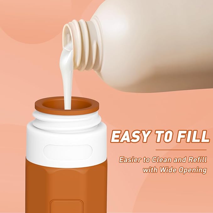 Redfly Travel Bottles for Toiletries, Tsa Approved 3oz Travel Size Containers, Leak Proof Travel Size Toiletries Bottles Silicone, BPA Free Refillable Shampoo Conditioners Essentials Kit, Apricot