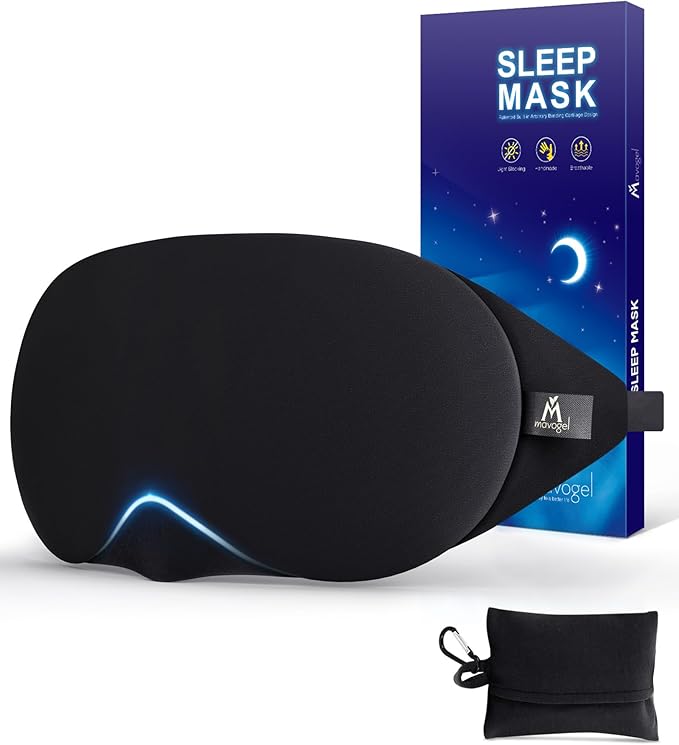 Mavogel Cotton Sleep Eye Mask, Light Blocking with Adjustable Nose Bridge