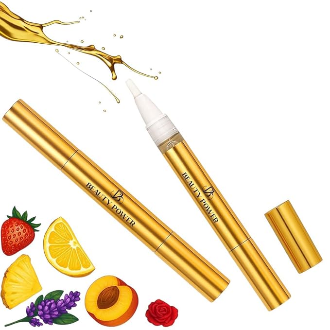 Beauty Power Nail Oil Cuticle Pen - Fragrance Free - Nail Strengthener & Growth Serum with Vitamin A, D, E, B5, Grapeseed & Natural Oils - Repair for Brittle, Peeling, Thin Nails - Gift Idea