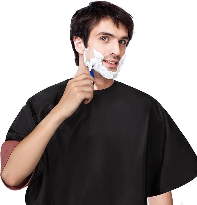 YELEGAI Short Barber Cape, Waterproof Nylon Salon Hair Cutting Cape, Makeup Artist Cape Apron, Shorty Smock for Clients, for Hair Dye, Comb-Out, Styling, Shampoo