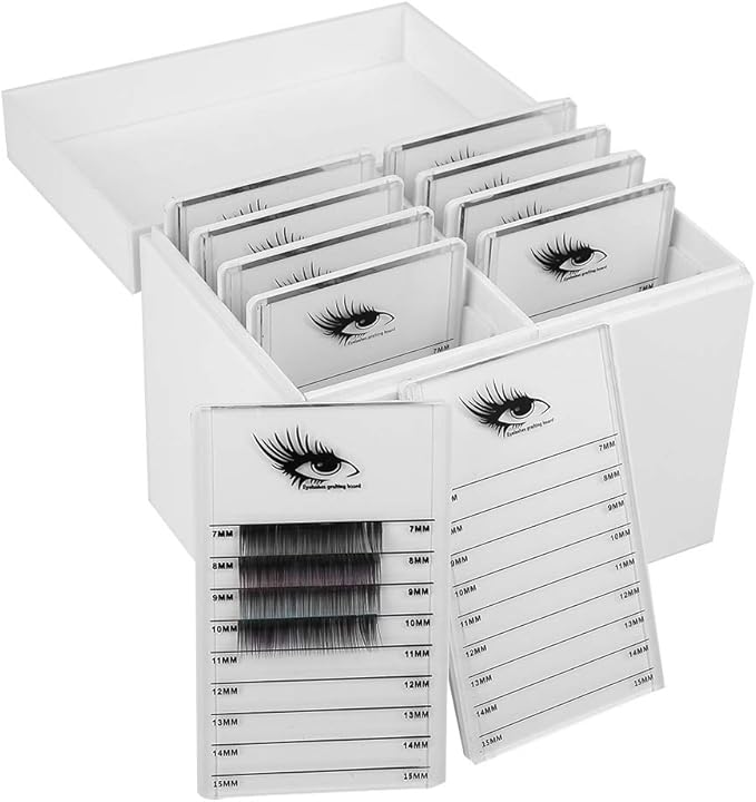Salmue 10-Layer Eyelash Extension Storage Box, Acrylic False Eyelash Makeup Organizer Holders, Makeup Cosmetic Case for Grafting Eyelash Extension Tool