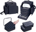 UOZL Nail Polish Organizer Case Hold 60 Bottles with 2 Detachable Bag,Black